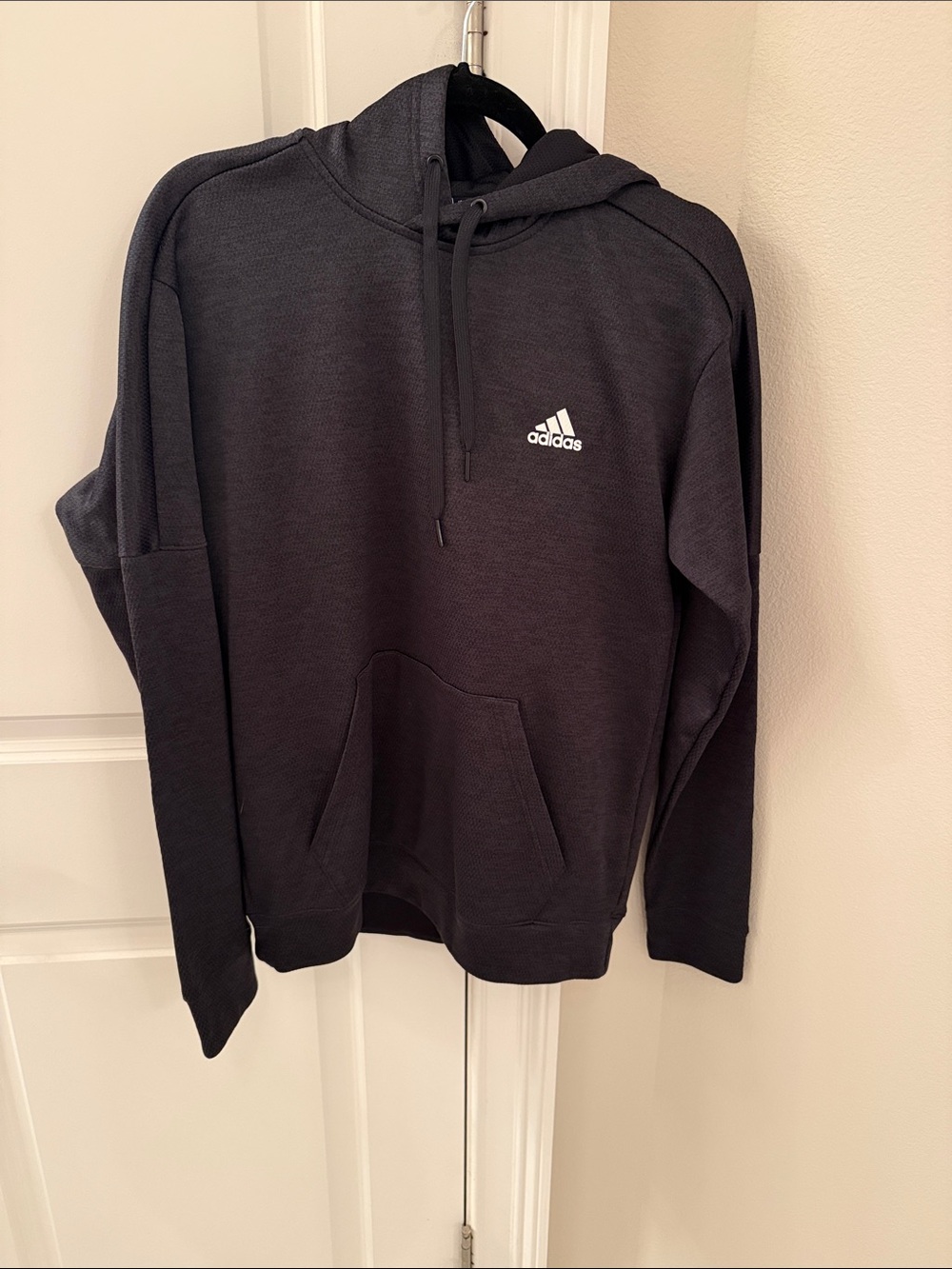 adidas Black Pullover Hoodie with White Logo